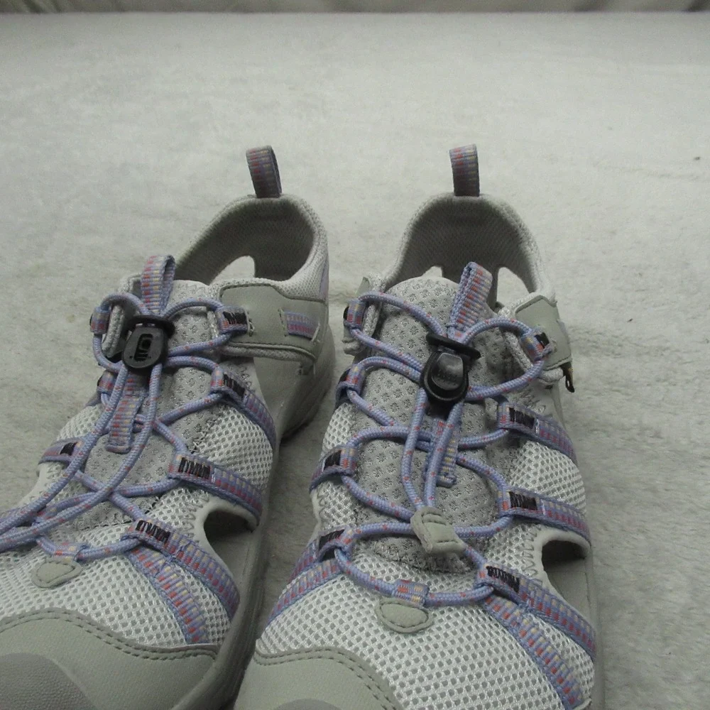 Teva Kids 3‎ Manatee Sandals Grey Bungee Lace Footbed Athletic Outdoor Hiking